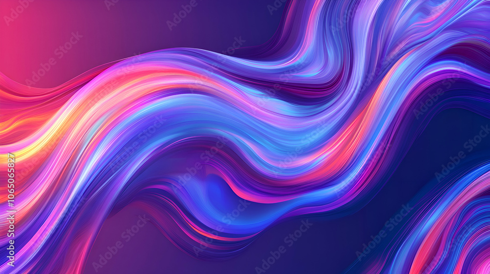 Poster abstract colorful wave background with smooth flowing lines.