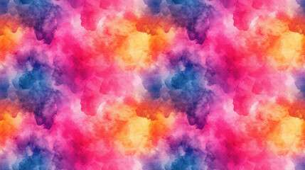 Fototapeta premium Vibrant tie dye seamless pattern featuring neon colors ombre stripes and watercolor textures for fashion and textile design