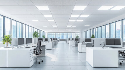 Fototapeta premium Modern office workplace interior space