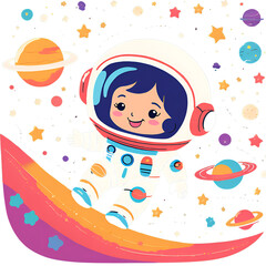 Extremely detailed portrait of a cute chibi-style astronaut