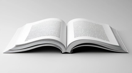 Obraz premium An Open Book with Black Spine on a White Surface