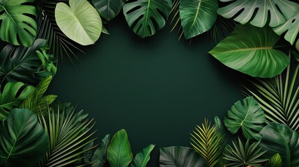 Fototapeta premium Lush Green Leaves Abstract Nature Background