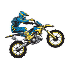 Obraz premium Vector Illustration of Freestyle Trail Motorcycle Rider with Detailed Illustration 