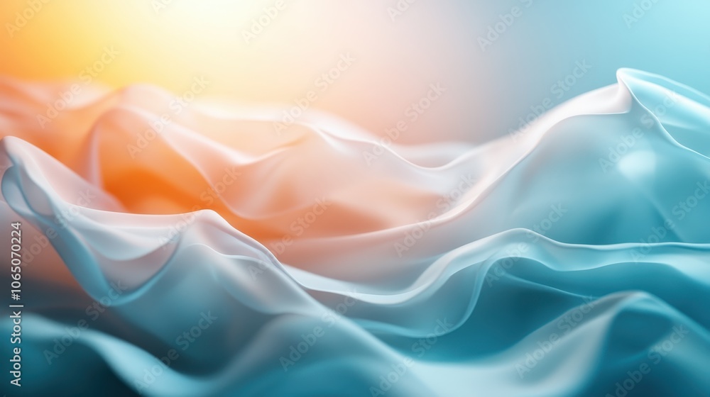 Poster abstract portrayal of flowing fabric in vibrant colors with interplay of light and shadow capturing 
