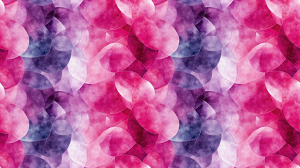 Fototapeta premium Abstract kaleidoscope shapes in pink and lilac watercolor artistic geometric tile design for fabric and wallpaper applications