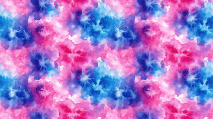 Fototapeta premium Seamless pattern of abstract tie dye shibori watercolor painting ideal design element for sale banners posters labels gift wrapping
