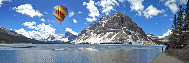 Hot air balloon in Banff National Park, Alberta, Canada 