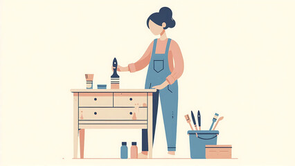 Painting a Wooden Cabinet for a DIY Project