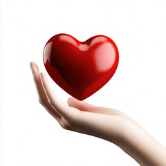 Obraz premium Hand Holding a Red Heart