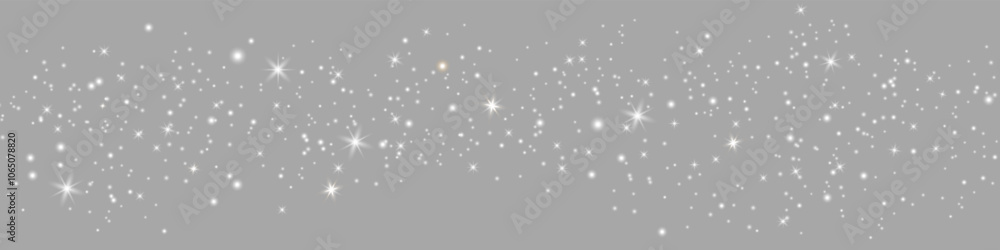 Poster glittering vector dust on a transparent background. white sparkling lights. christmas holiday glow p