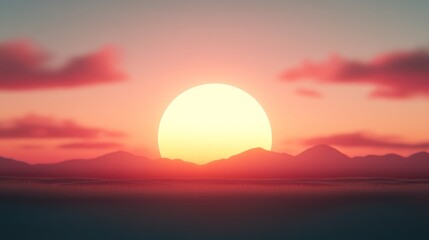 Sunset Over Majestic Mountains 