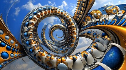 Fototapeta premium Explore the intricate design of a spiraling structure