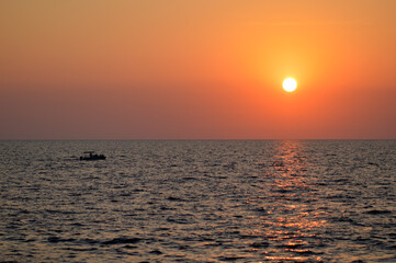 Obraz premium sunset by the Adriatic Sea in Poreč, Croatia