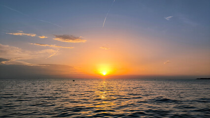 Fototapeta premium sunset by the Adriatic Sea in Poreč, Croatia