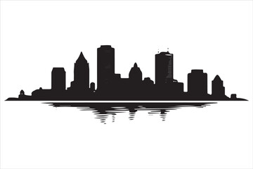 Fototapeta premium Boston Skyline Silhouette Print, Minimalist Boston Cityscape Silhouette Art vector