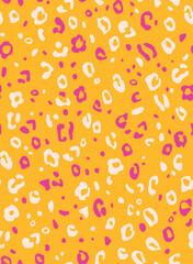 Bright colorful seamless leopard print background. Wild exotic animal print design. wallpaper.