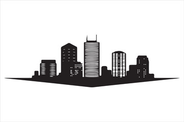 Obraz premium Boston Skyline Silhouette Print, Minimalist Boston Cityscape Silhouette Art vector