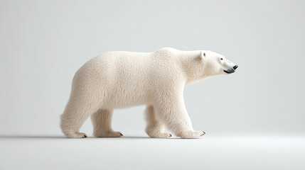 Fototapeta premium Polar bear, white isolate background