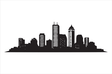 Fototapeta premium Boston Skyline Silhouette Print, Minimalist Boston Cityscape Silhouette Art vector