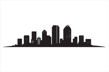 Obraz premium Boston Skyline Silhouette Print, Minimalist Boston Cityscape Silhouette Art vector