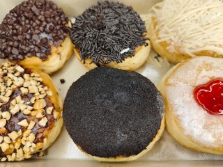 donuts with various flavors