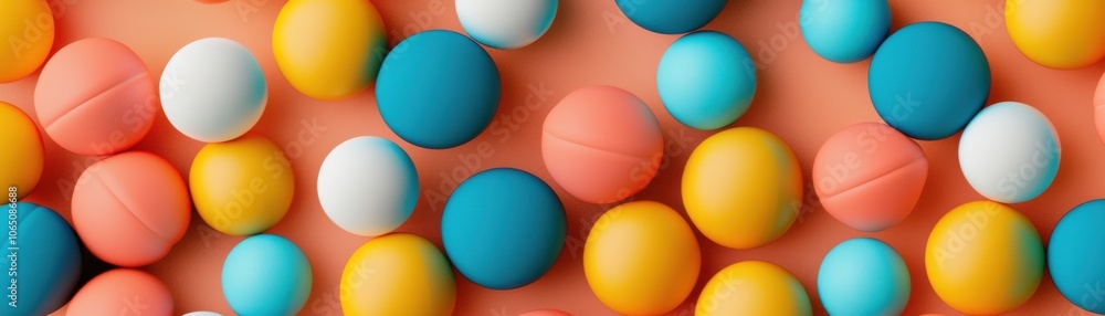 Aufkleber colorful, round objects scattered on a vibrant surface create an eye-catching and playful visual dis