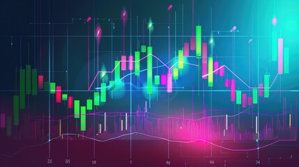 Digital stock market on a tablet screen