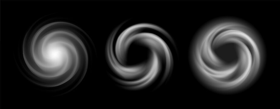 air circulation effect in a circle isolated black background, design element for overlay