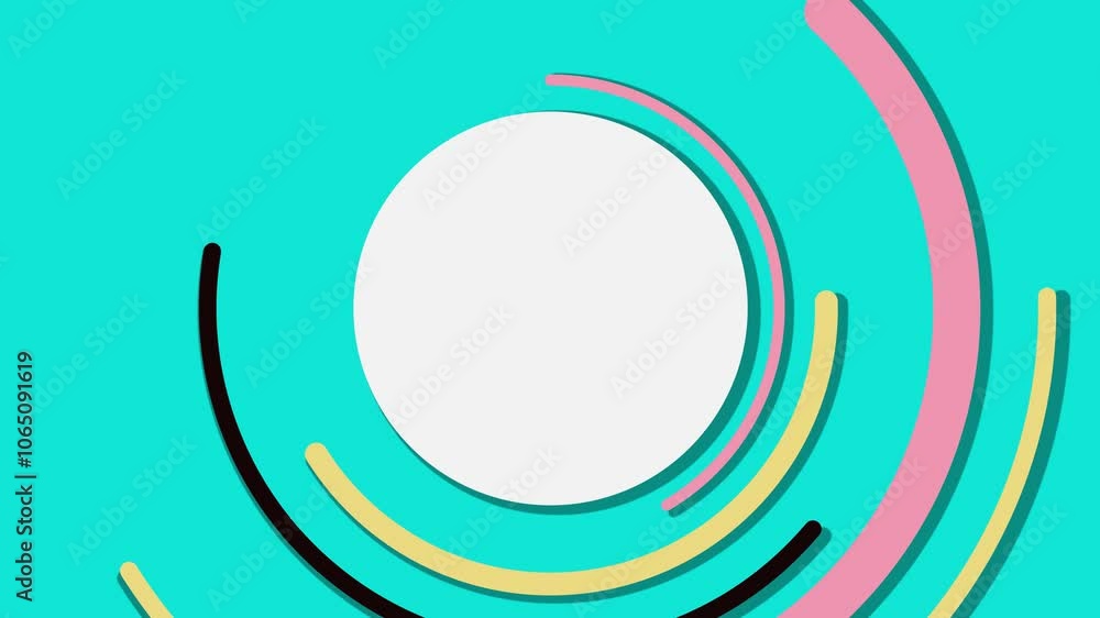 Poster colored circles and white space for text. minimal modern seamless motion design. abstract loop anima