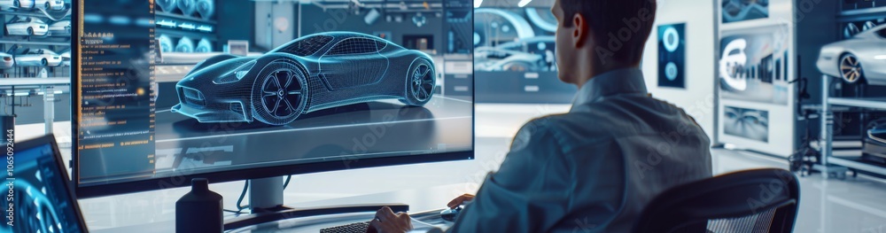 Aufkleber in a stateoftheart automotive design studio, an engineer uses cad software to create a cuttingedge e