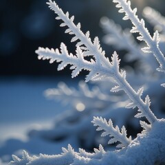 Obraz premium Captured Icy Frost Crystal Reflection Photography