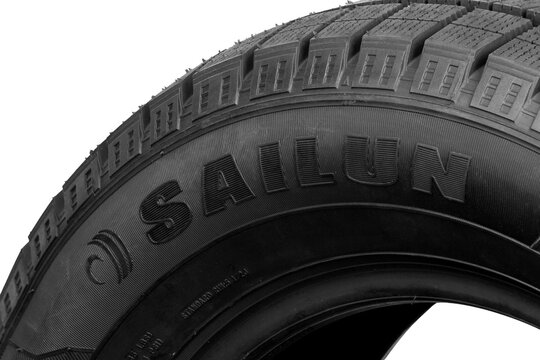 Sailun ice blazer arctic tires. Sailun tire isolated on white background: Latvia, Talsi, november 05. 2024
