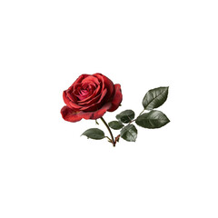 Fototapeta premium red rose isolated on white background