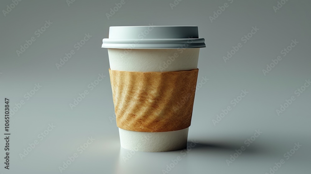 Wall mural A warm cup of coffee resting on a smooth surface in soft natural light during a serene morning moment. Generative AI