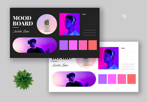 Simple Mood board With Dark & Light Variation Layout