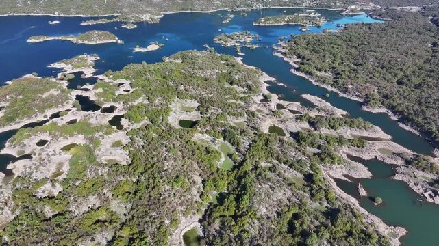 Aerial view of Slansko Lake, Montenegro