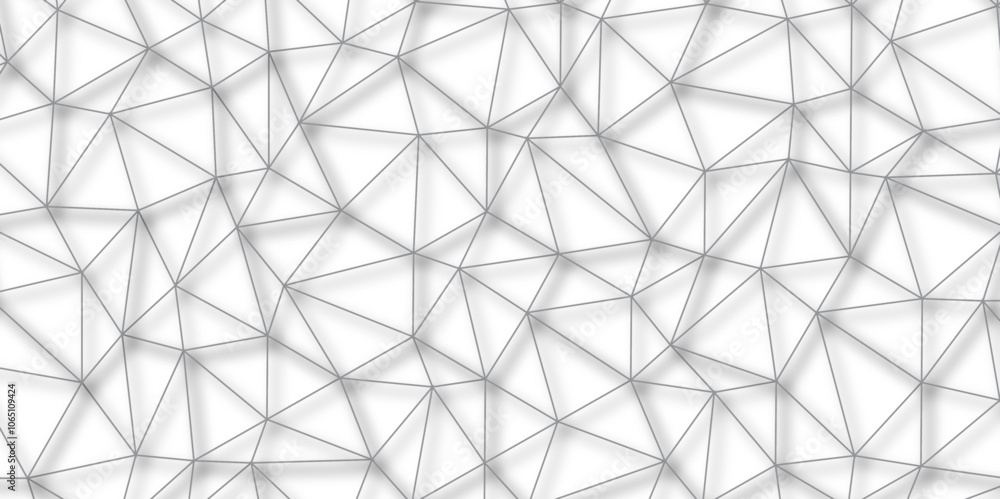 Poster Abstract low poly geometric triangle grid background. Mockup isolated on white background. Retro of geometric shapes. Stock vector technology graphic web design wallpaper template, vector illustration