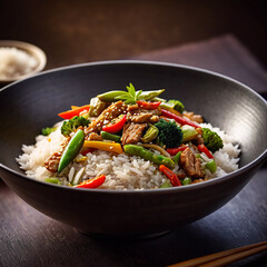 Vegetarische Pfanne mit Reis