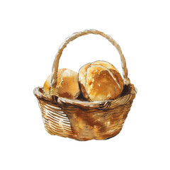 Watercolor bakery element isolated on transparent background