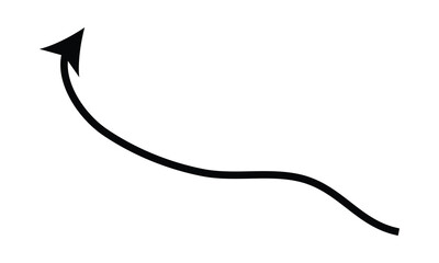 curved arrow , black curved arrow icon isolated on white background.