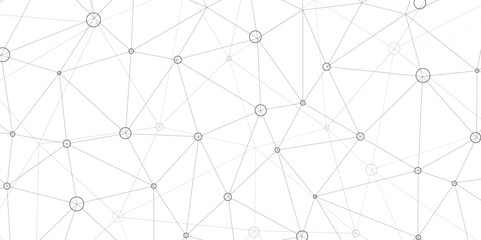 Abstract geometric background with connecting dots and lines with low poly triangle shapes. Polygonal Mesh Background Vector design digital technology concept Global network connection data structure. © Kainat 