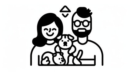 A couple and their two pets