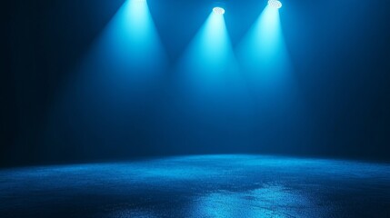 Light background with blue spotlight reflections, ideal for winter presentations, branding products, cosmetics, or cars. 