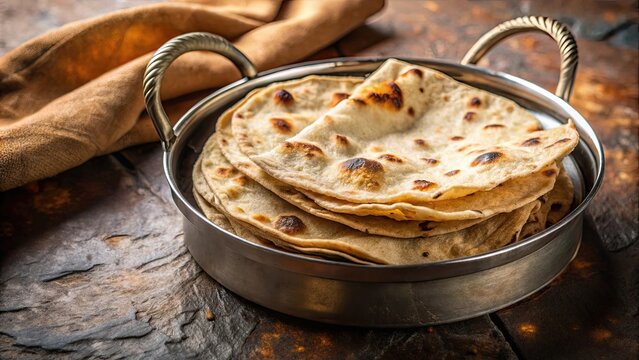 Homemade chapati kept in a steel casserole, fresh flat bread , chapati, roti, homemade, fresh, Indian, cuisine, food