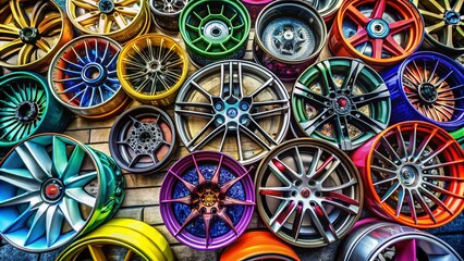 Aerial View of Innovative Rotiform Wheel Designs for Modern Transportation Solutions Enhancing Vehicle Aesthetics and Performance