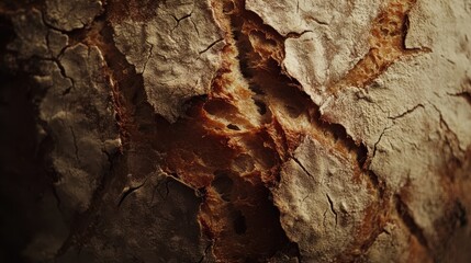 Fototapeta premium A close-up view of dry, cracked earth showcases intricate natural patterns. The rich colors and textures highlight the beauty of arid landscapes, evoking a sense of resilience and life.
