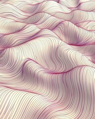 Fototapeta premium Abstract wave-like patterns in soft pastel colors, creating a serene and flowing visual. The rhythmic lines generate a sense of depth and tranquility.