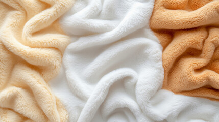 Faux fur fabric texture, plush and fluffy, warm neutral tones