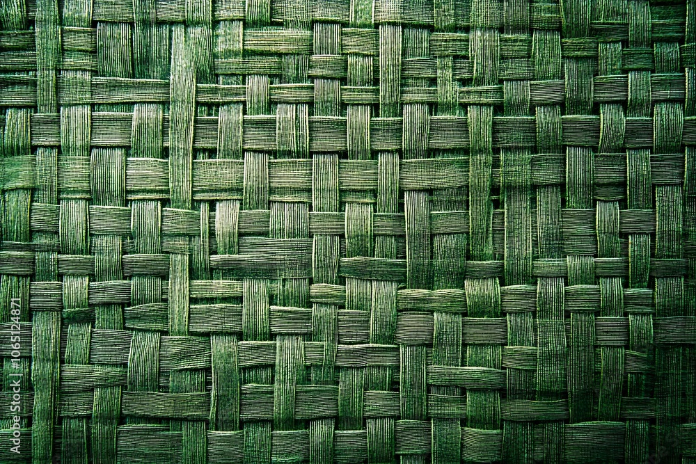 Poster close-up of a woven green pattern with a grid texture.