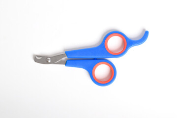 Pet claw clipper. Cat and dog nail clipper isolated on white background. Animal foot care
